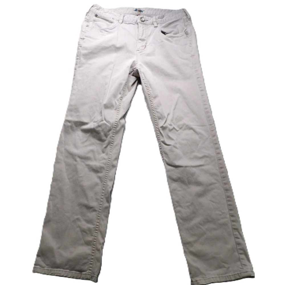 Tommy Bahama Pants Men W32xL30 Beige Cotton Chinos Casual Flat Front Marlin Logo